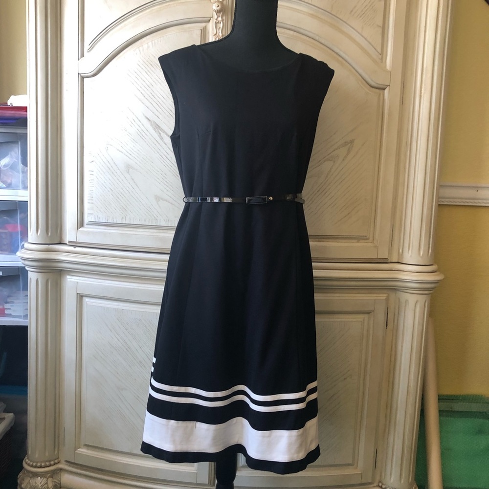 INC Black & White A Line Dress